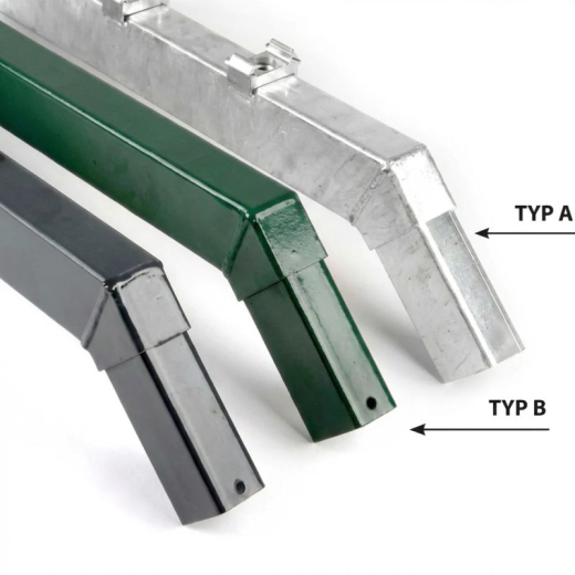 Stacheldrahthalter 60 x 40 mm, 45° abgewinkelt, Länge 490 mm