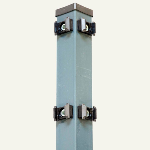 Eckpfosten (FP) anthrazit, Vierkantscheibe, Kunststoffkappe